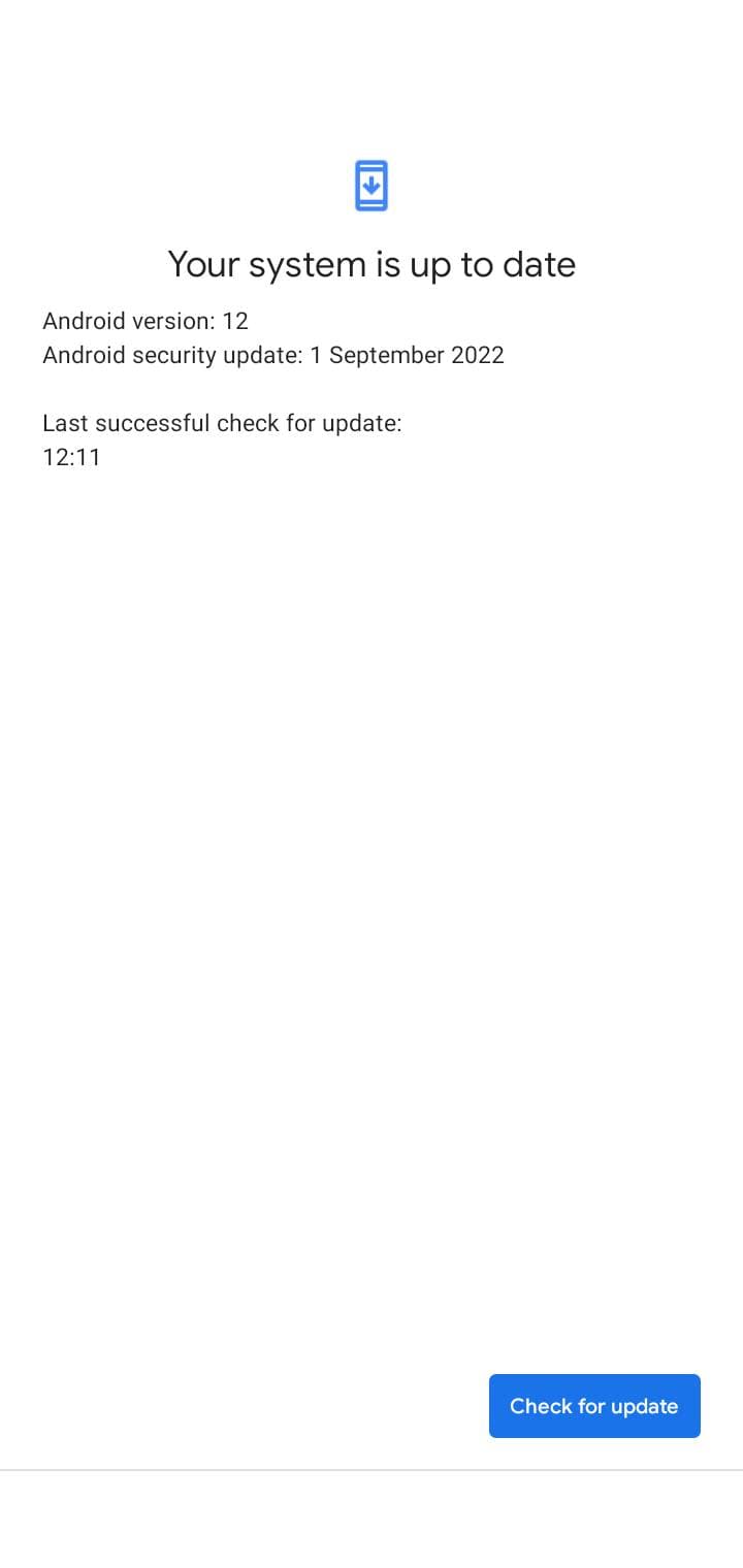 Confirmation screen for OS upgrade on Android